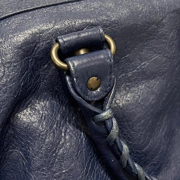 Auth BALENCIAGA Classic Twiggy 409334 Blue Leather Handbag - Picture 8 of 16